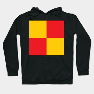 Watford Yellow and Red Checkered Fan Flag Hoodie